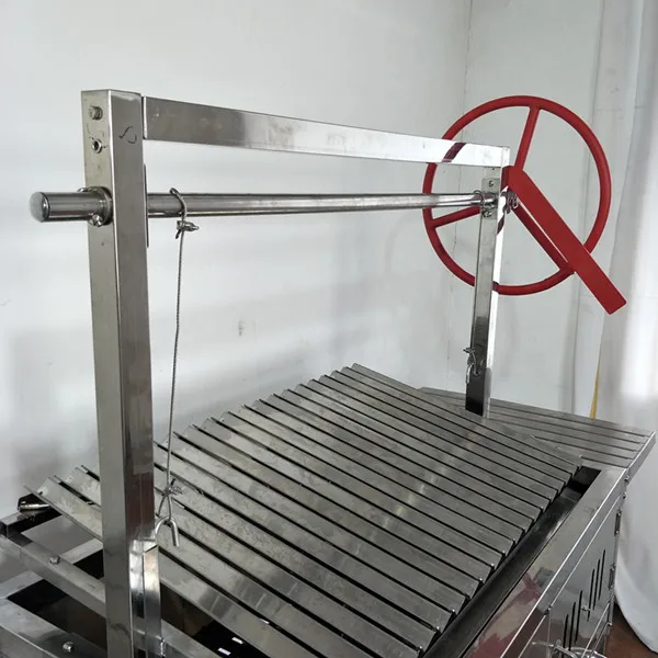 HDL09 HDWY Factory Wholesale Custom High Food Grade Stainless Steel Argentina BBQ Rotary Charcoal Grill for 3-5 People Trolley