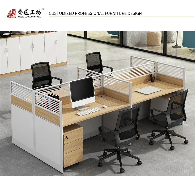 Latest Design Modern Office Table Office Desk 6 People Workstation Computer Staff Writing Table