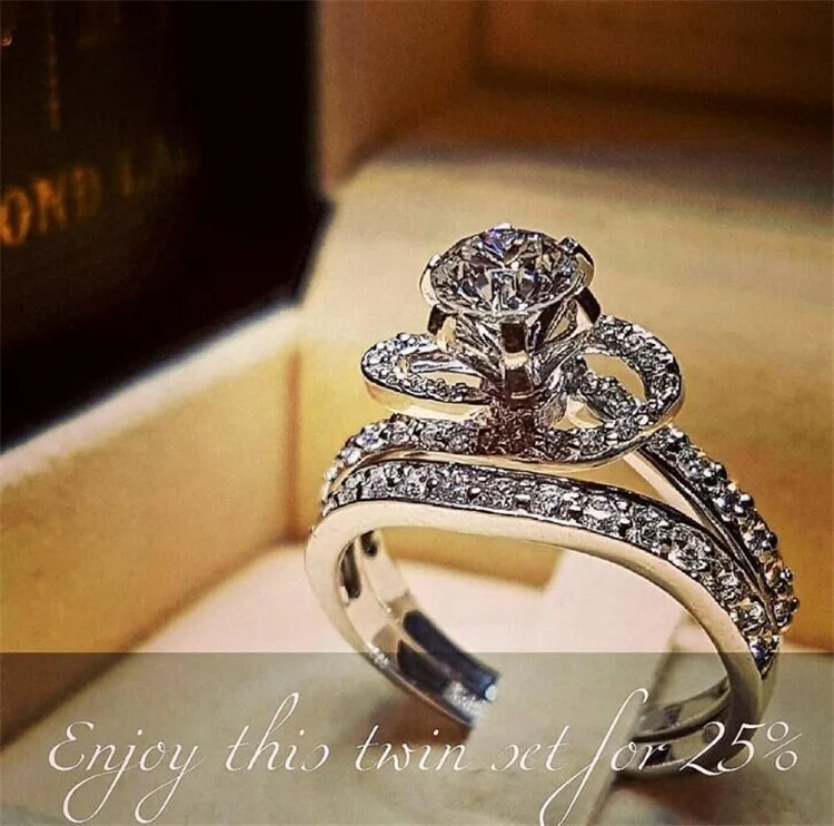 ViVi Ladies Engagement sterling silver Diamond Ring 8440 #7 