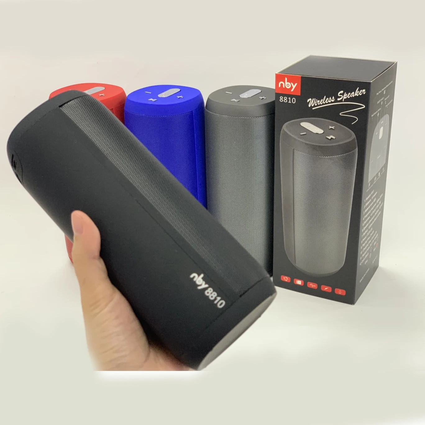 NBY8810 bluetooth Wireless ABS Speaker Bass with Handsfree TF Card USB  Drive AUX FM Radio High Quality