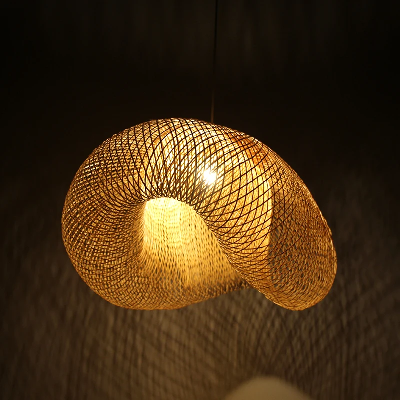 China Bamboo Art Natural Bamboo Weave Dome Shade Ceiling Light Bamboo ...