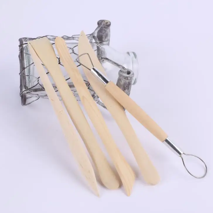 Профессиональный 5 шт. глины Скульптура инструмент с деревянной ручкой doubal сторонняя нож набор для нейл арта и ремесла Сделай