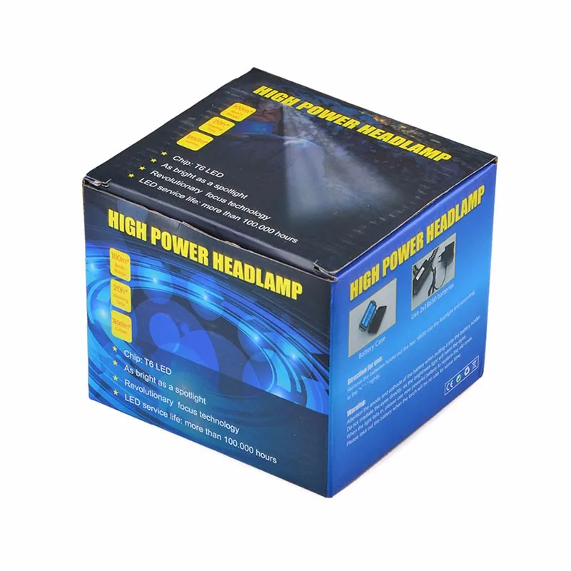 Adjustable Zoom Beam LED Headlamp 18650 Rechargeable Head Torch with Red Laser Pointer for Hunting Camping Mining