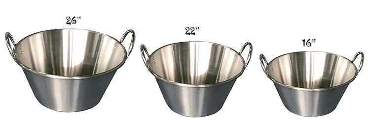 Mexican Cazo Stainless Steel Large Deep Pot for Multi-Purpose Cooking