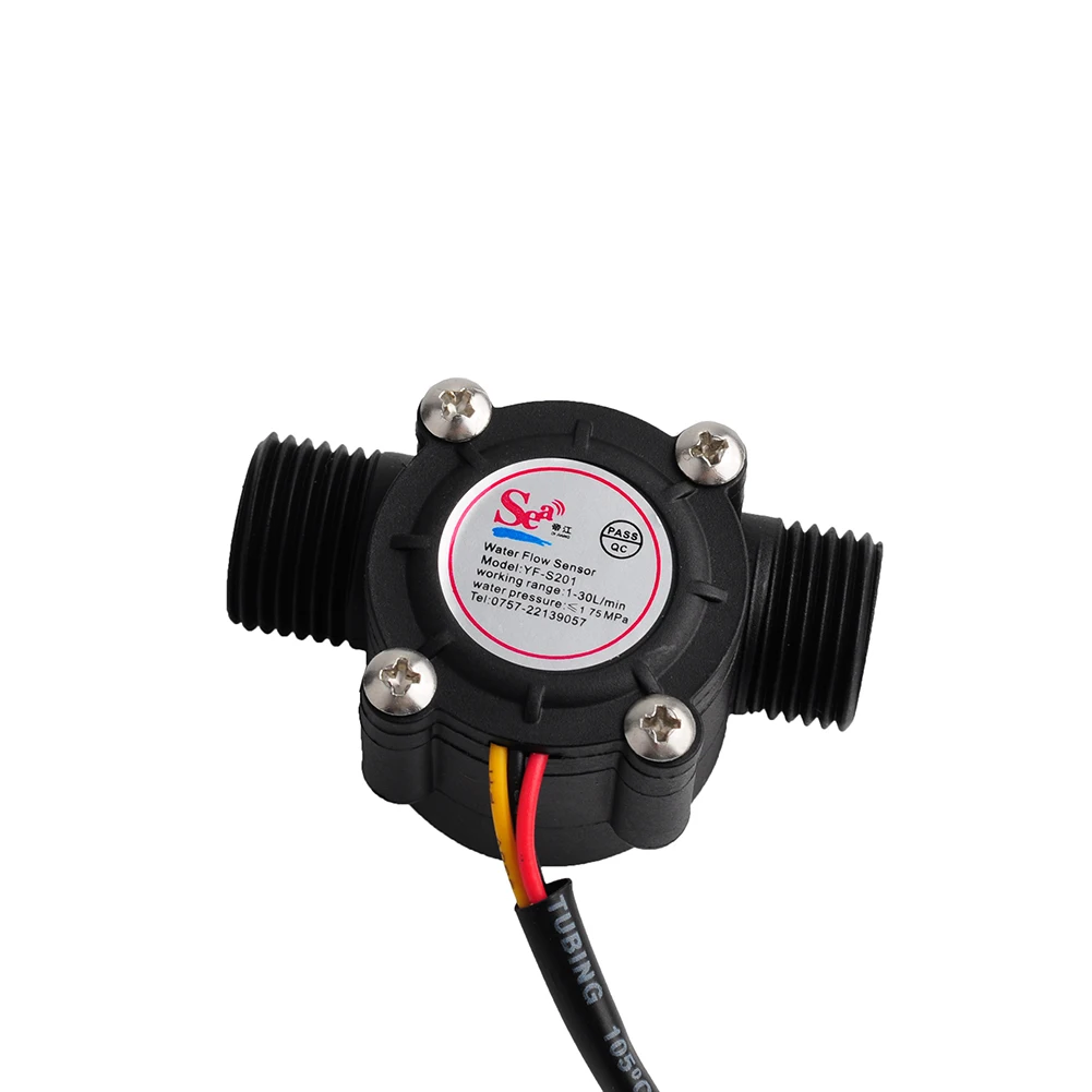 G1/2" Flow Water Sensor Meter+Digital LCD Display Quantitative Control 1-30L/min 