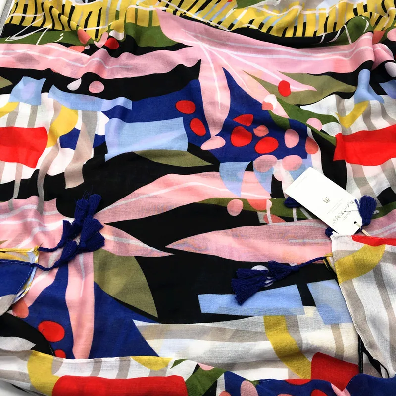 
2019 весенне-летний женский шарф с принтом, шаль-грядка 