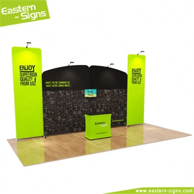 Китайский производитель тканевый полноцветный дисплей складные коммерческие выставочные стенды идеи для торговых