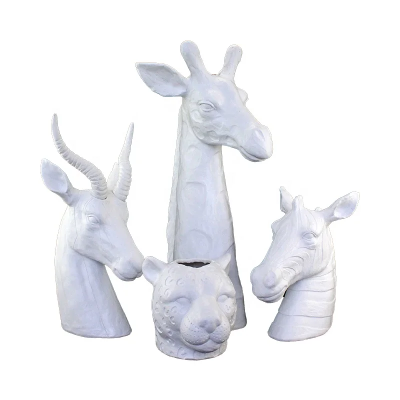 résine 3D tête d'animal zèbre guépard girafe antilope vase de fleurs décoration de maison Europe SGS/Sedex/BSCI image montrée disponible 50 pièces