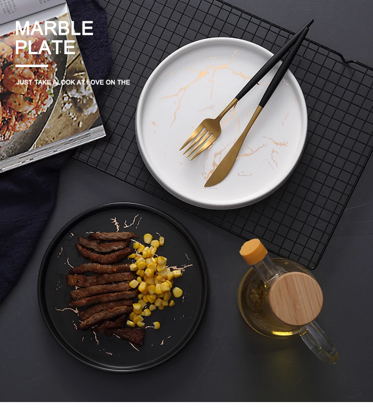 
Керамические тарелки из черного мрамора 