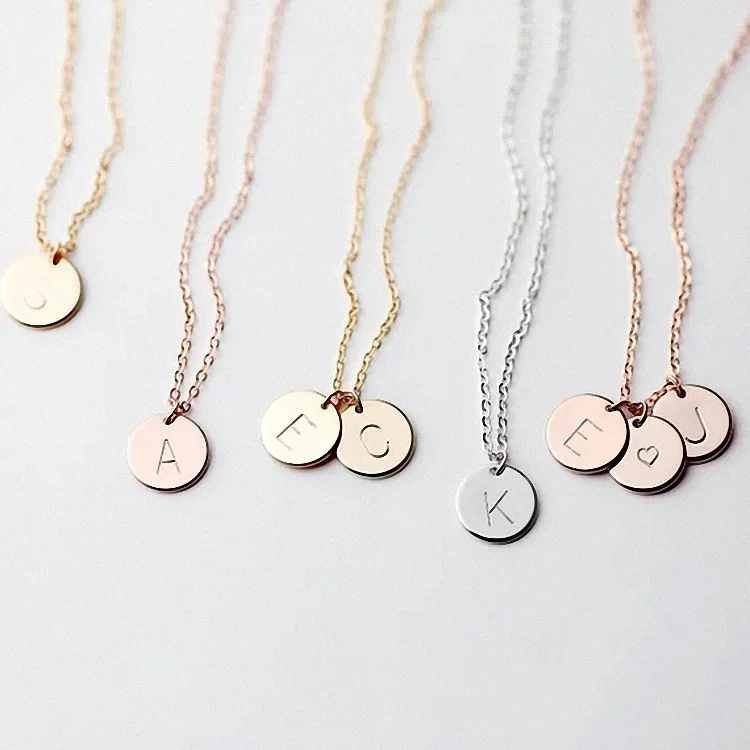 Letter Necklace,Tiny Necklace 18k 