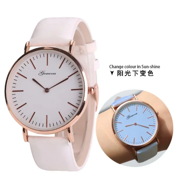 Ready to ship strap color changing with sunshine Women Watch Quartz Wristwatches ladies watches nona menonton