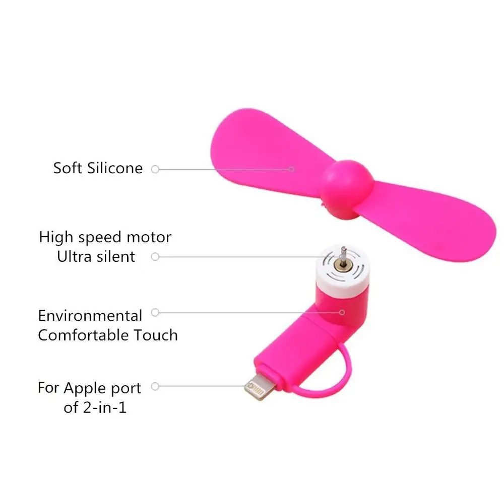 Portable 2 in 1 Mini Cooling USB Fans for Android Phone Cooling Fan for iPhone X XS XR 9 10 11 12 Pro Max