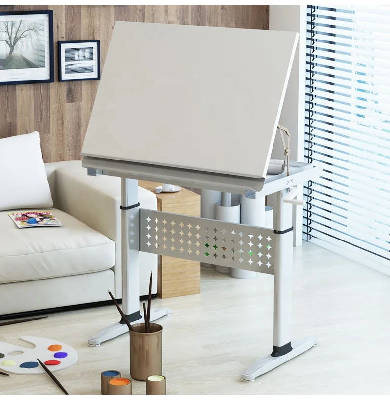 Engineering  Metal Height Adjustable Manual Art Desk Architect Drawing Table for School