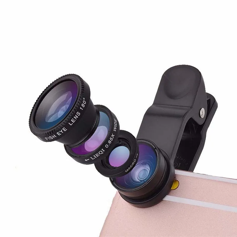 2022 New Arrival 3 in 1 Wide Angle Macro Fisheye Lens Cell Phone Camera Lens for Mobile Phone All Brands