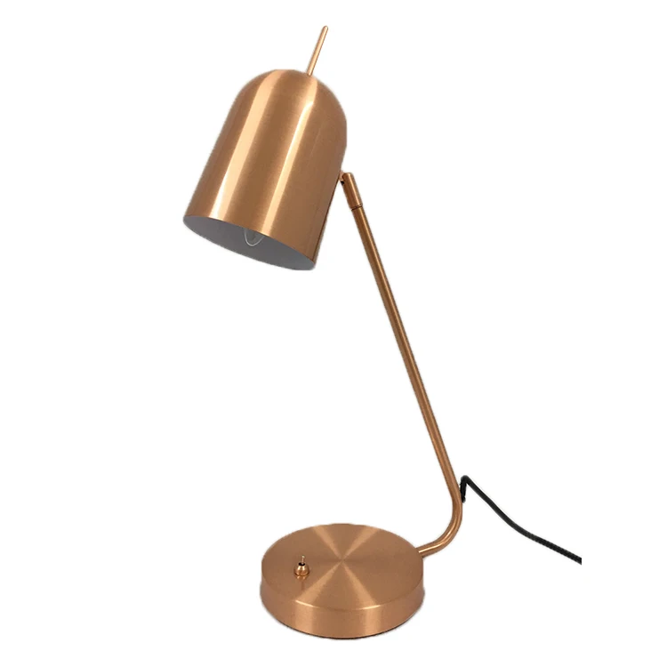 Hot sale  custom simple modern  kids study living room bedroom office hotel  adjustable brush copper  brass  desk lamp