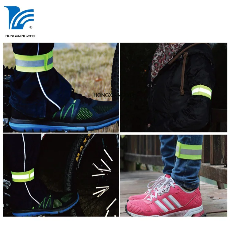 High Visibility Elastic Running Reflective Armbands with Hook Loop