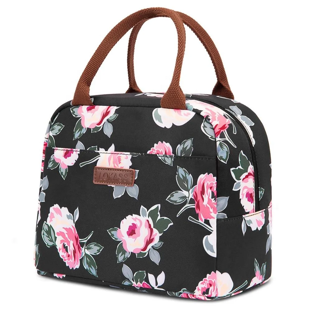 Lokass Insulated Lunch Bag  Floral Lunch Bag Carry On Insulated