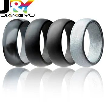 4 pack camo Silicone Wedding Ring for Men sports Rubber Engagement finger Bands Skin Safe Soft Step Edge Design