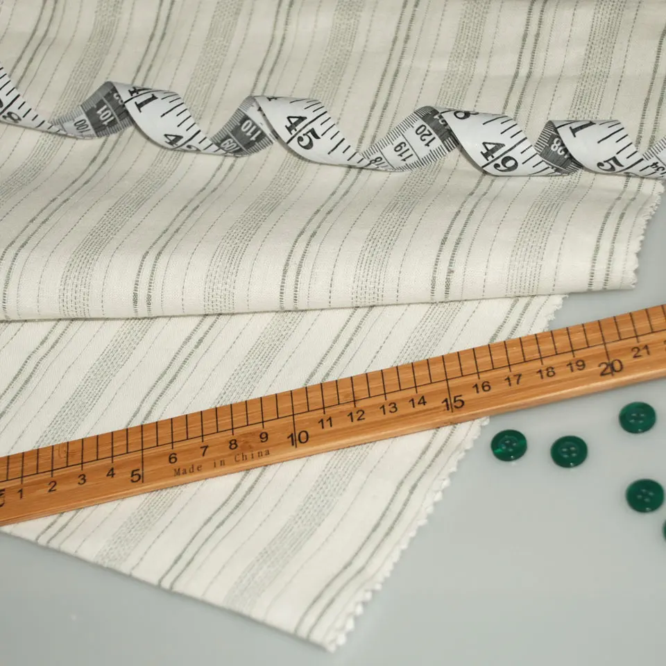 Высококачественная китайская фабрика, оптовая продажа, 100% Органическая полосатая одежда, хлопковая льняная ткань