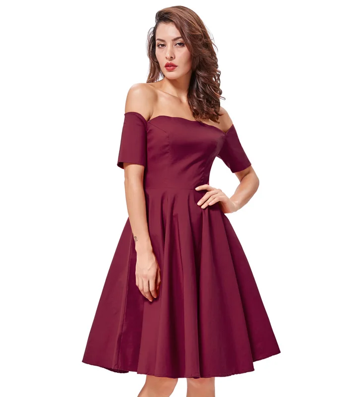burgundy rockabilly dress Tess Burgundy Red Lace Sleeved Dress by Dolly and Dotty