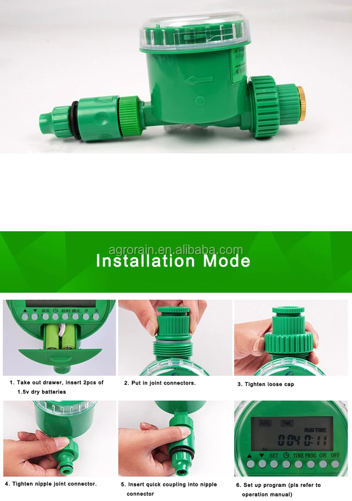 Automatic LCD Dry Battery Water Timer Plastic Garden Irrigation Timer for Lawn and Balcony WT1005B Wet Weather Operation