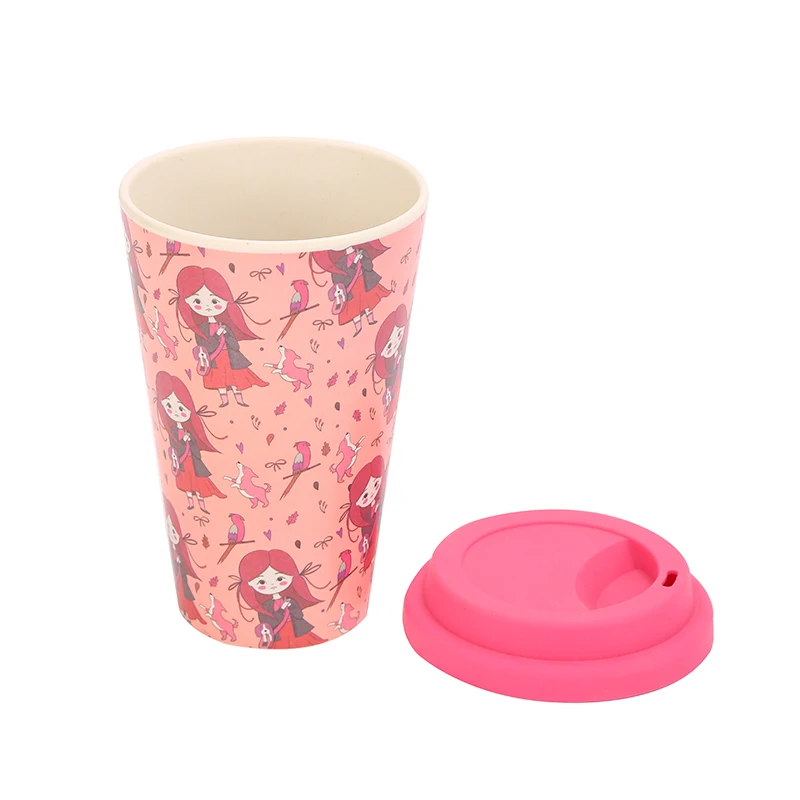 Reusable Bamboo Fiber Coffee Mugs with Silicone Sleeve Water Bottle