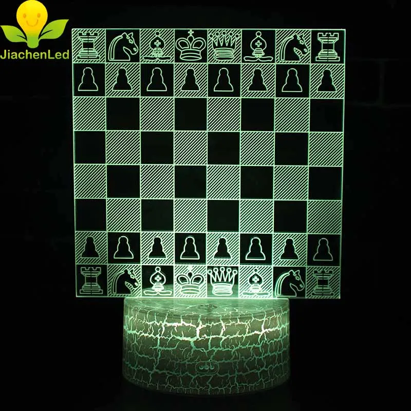 Creative Bedroom 3d Chess Illusion LED Night Light With Remote Indoor Desk Lamp