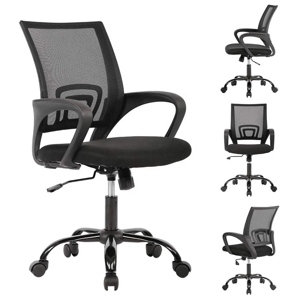 Black Chair Desk Ergonomic Swivel Executive Adjustable Task Midback Computer Stool With Arm In Home Office Chair Buy Office Chair