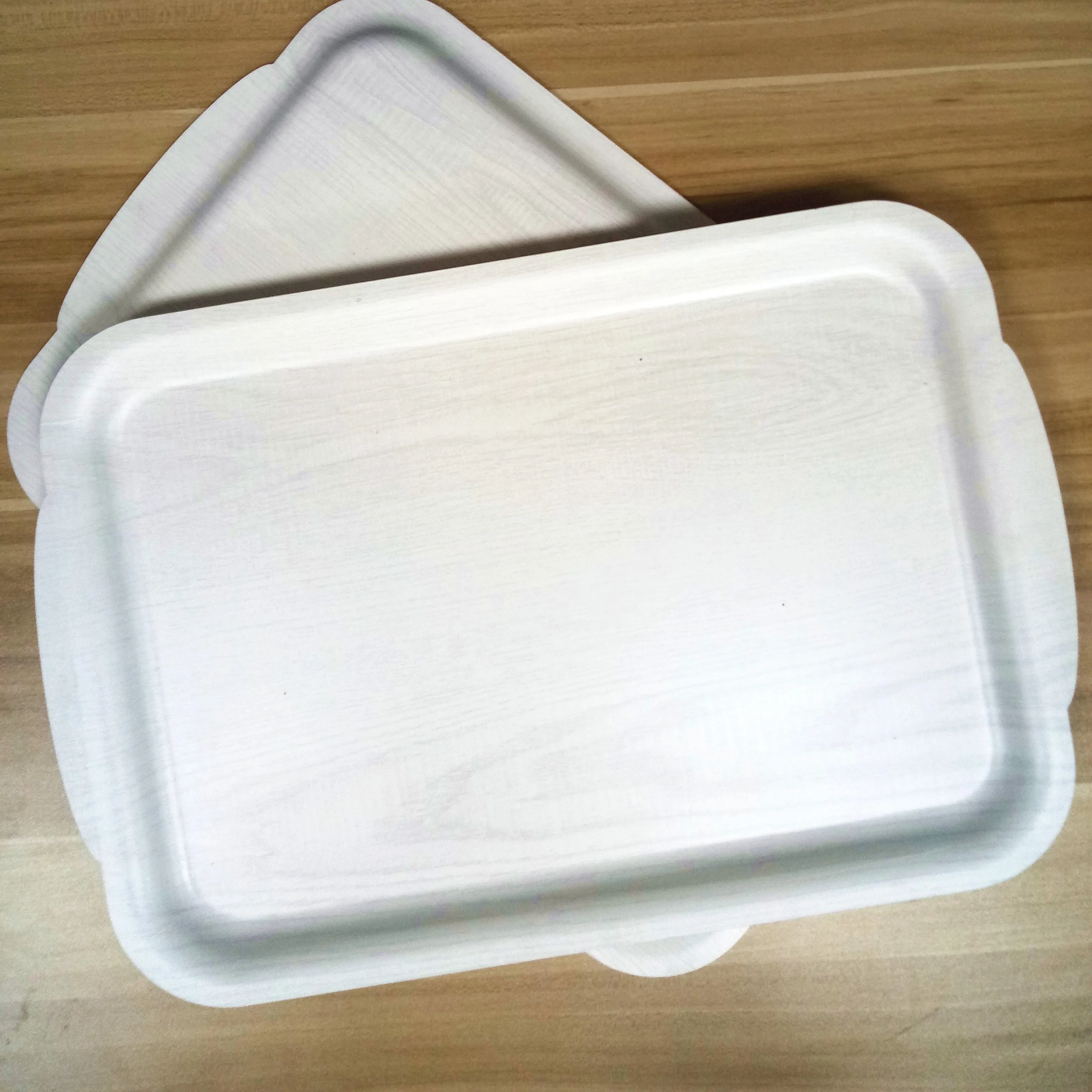 large white wooden tray