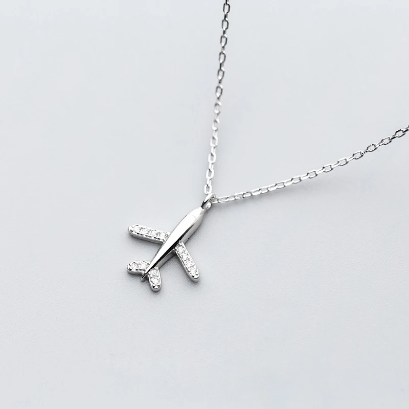 Wholesale Fashion New Design Lovely Airplane Necklace Jewelry 925 Silver  Necklace From m.
