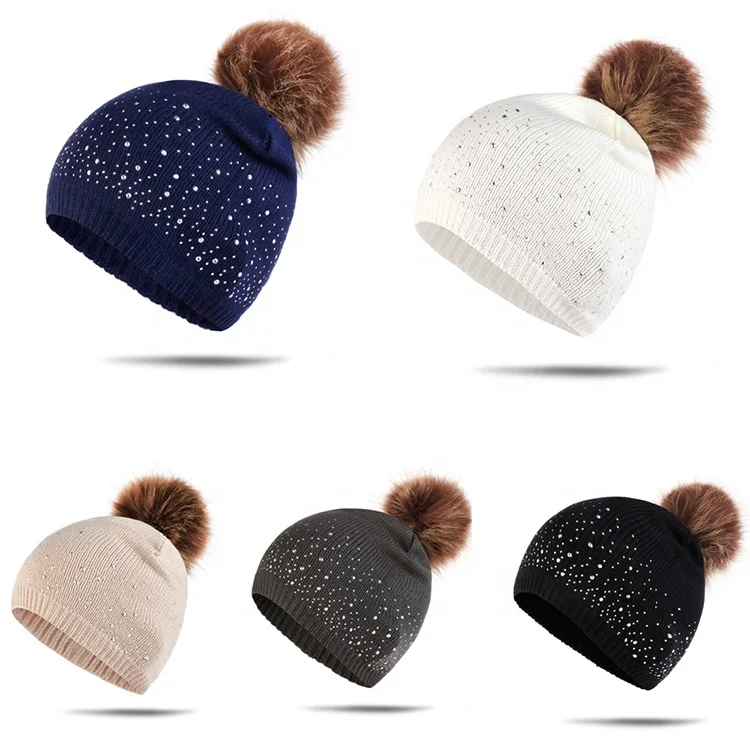 bling pom pom hat