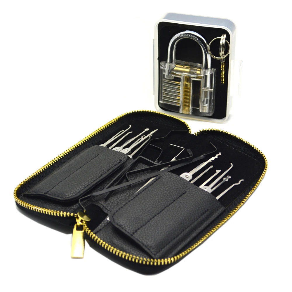 high quality locksmith supplies lock pick set with transparent