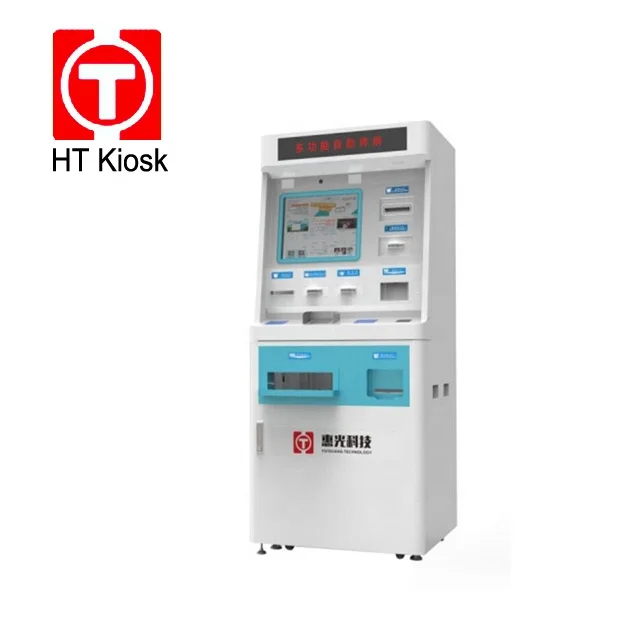 Touch Screen ATM Machine for Self Service Check in  Wall Through Kiosk Laser Printer Cash Dispenser Cash Deposit