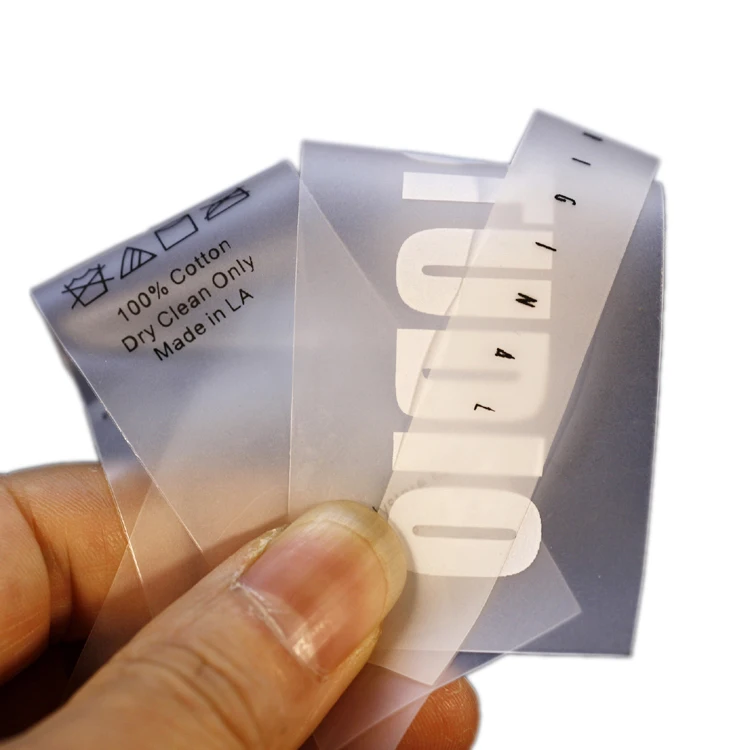 Custom Printing Transparent Clear Soft Thin Washing Care Silicon TPU Labels for Clothing Garment Wash Care Labels Tpu Label