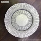 LCK211 Luckyevents dotted silver color round shape wedding charger plates standard size 13inch dinner plates for wedding