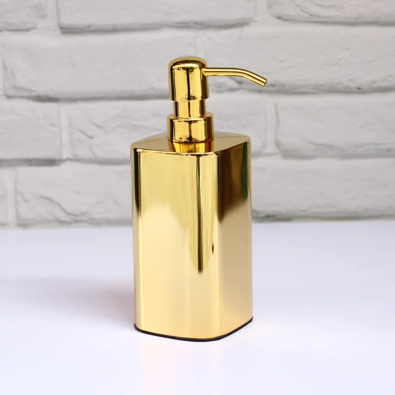Роскошный дозатор жидкого мыла с золотым покрытием из нержавеющей стали 420 мл 304