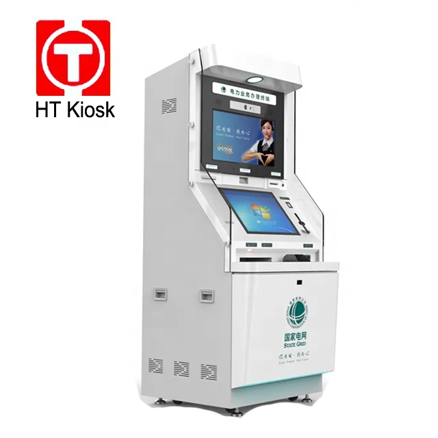 Touch Screen ATM Machine for Self Service Check in  Wall Through Kiosk Laser Printer Cash Dispenser Cash Deposit