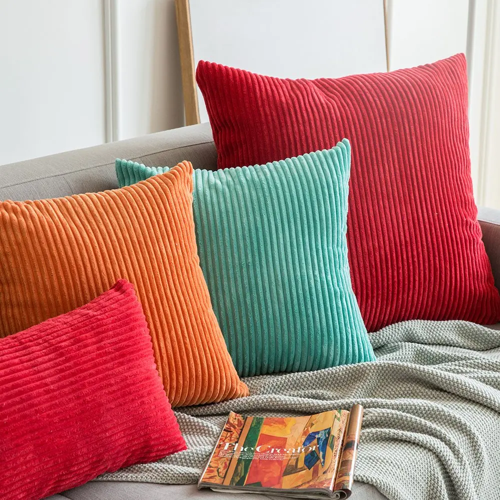 decorative square throw pillow cover corduroy pillowcase 45x45