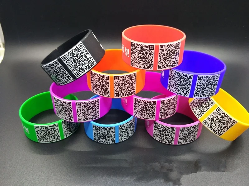 Personalized CHEAP Identification QR Code Armband Silicone Bracelet for Barcode Rubber Series ID Wrist Bands