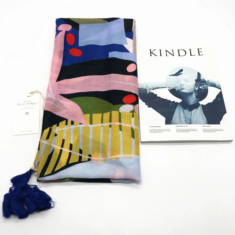 
2019 весенне-летний женский шарф с принтом, шаль-грядка 