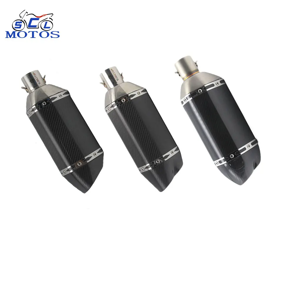 SCL-2017050035 углеродного волокна Универсальный мотоцикл глушитель