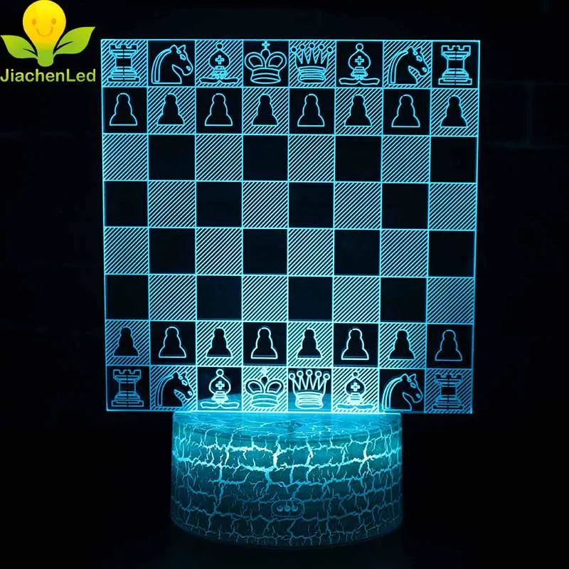 Creative Bedroom 3d Chess Illusion LED Night Light With Remote Indoor Desk Lamp