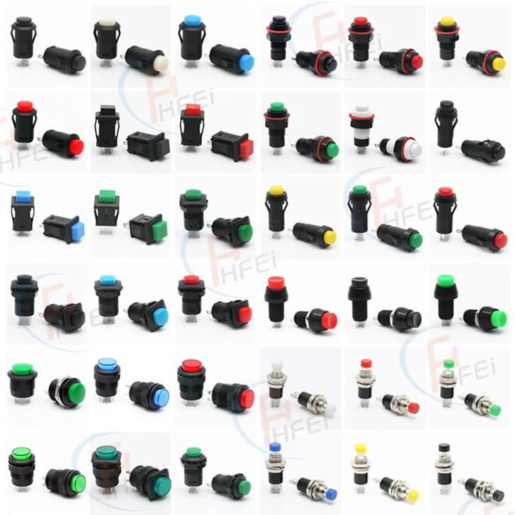 2 Pin 4 Pin 16mm Momentary Self-locking Plastic 2 Position Nova Kan-l6 Self-locking Push Button Switch