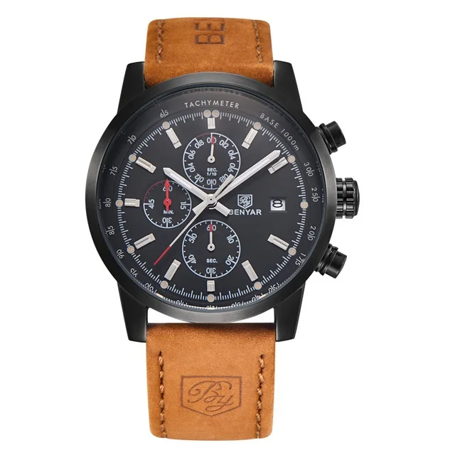 Casual Men Chronograph Sport Quartz Watches Reloj Rombre Benyar 5102m - Buy  Chronograph Watches,Sport Quartz Watch,Watch Hour Relogio Masculino Product  on Alibaba.com
