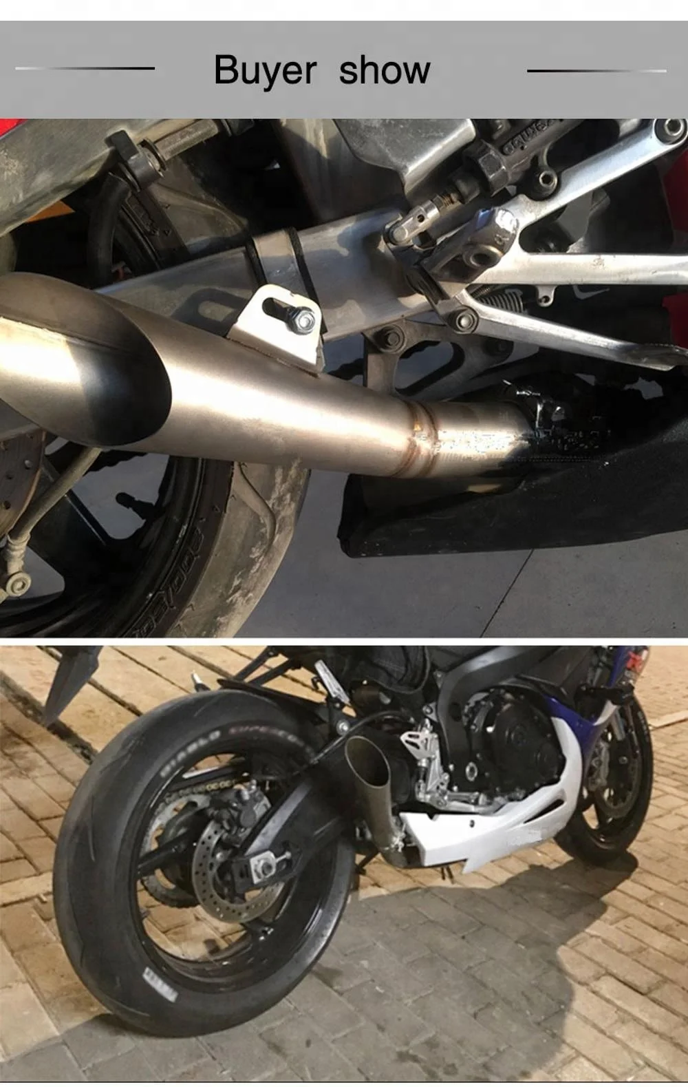 Универсальный нержавеющей стали титана дизайн мотоцикла глушитель выхлопной трубы с цветом