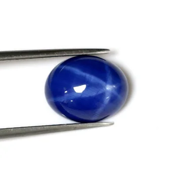 Loose Gemstone Oval Cabochon Synthetic Blue Star Sapphire