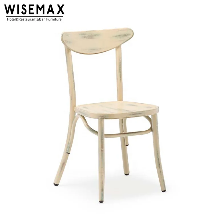 High Quality Hotel Restaurant Cafe Outdoor Patio Furniture Modern Cream Color Metal Iron Frame Cafe Bistro Dining Chair Buy Metal Dining Chair Vintage Metal Chair Metal Cafe Chair Product On Alibaba Com