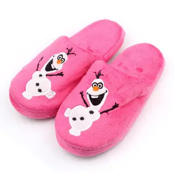 frozen 3d slippers snow queen elsa anna plush stuffed shoes kids princess home shoes