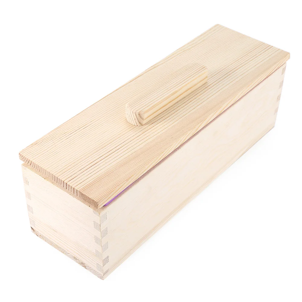 Easy to Clean Rectangular Silicone Soap Mold Durable Big Soap Molds Heat Resistance Silicone Soap Mold With Wooden Box