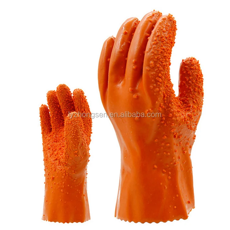 orange pvc coated gloves